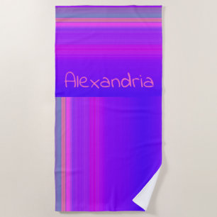 Serviette De Plage Grille Ombre rose chaud violet personnalisée
