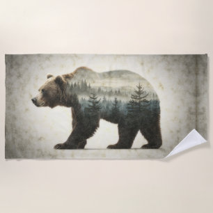 Serviette De Plage Grizzly Oear Wilderness Art