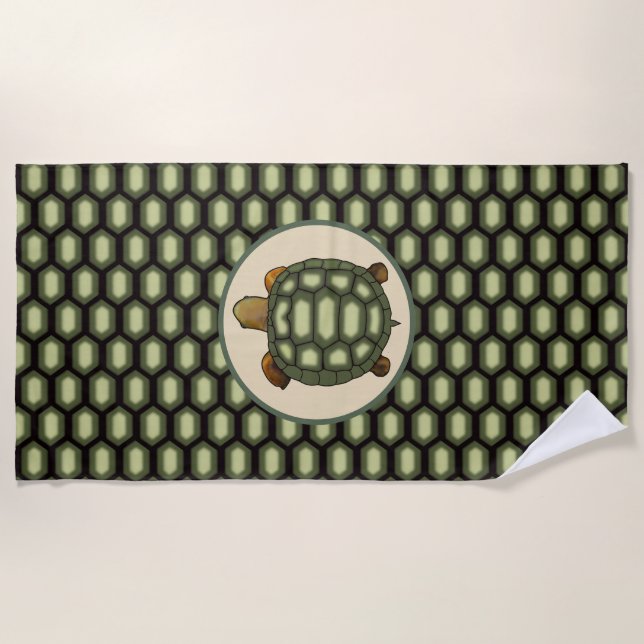 Serviette De Plage Grosse tortue et tortue (Devant)
