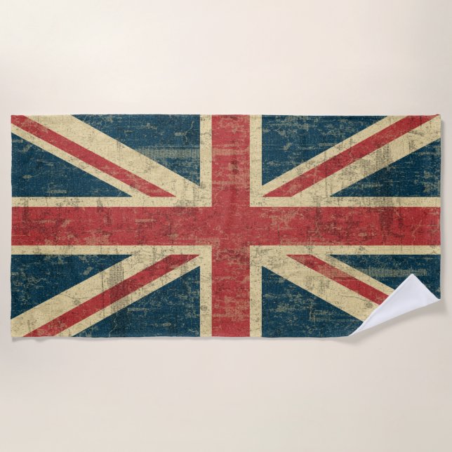 Serviette De Plage Grungy Union Jack (Devant)