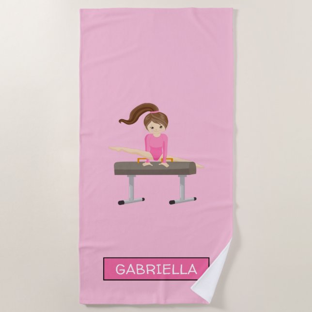 Serviette De Plage Gymnastique personnalisée par rose (Devant)