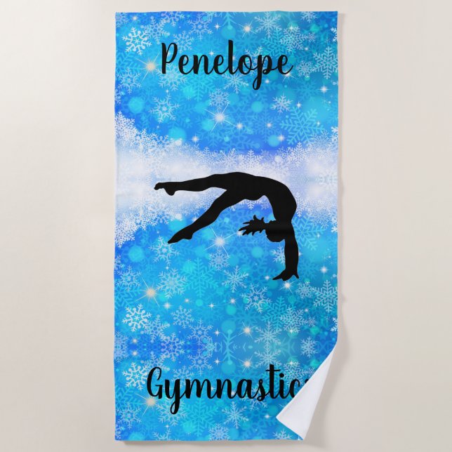 Serviette De Plage Gymnastique Snowflake (Devant)