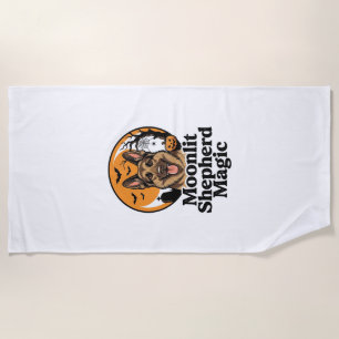 Serviette De Plage Halloween Berger Allemand Lune Sombre Amoureux des