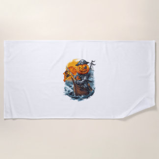 Serviette De Plage Halloween Citrouille Pirate Adventure