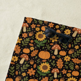 Serviette De Plage Hand Drawn Rustic Fall Pattern Beach Towel