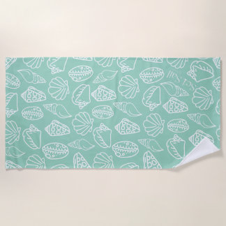 Serviette De Plage Hand-drawn Shell Patterned Beach Towel