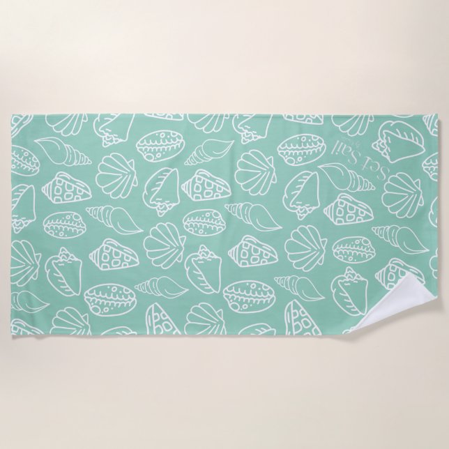Serviette De Plage Hand-drawn Shell Patterned Beach Towel (Devant)