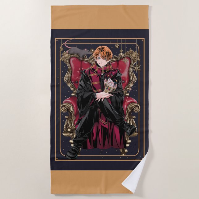 Serviette De Plage HARRY POTTER™ | Anime Ron Weasley Assis (Devant)