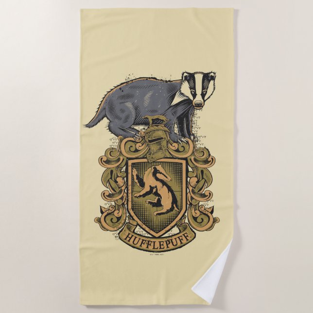 Serviette De Plage Harry Potter | Cimier de Hufflepuff avec Badger (Devant)
