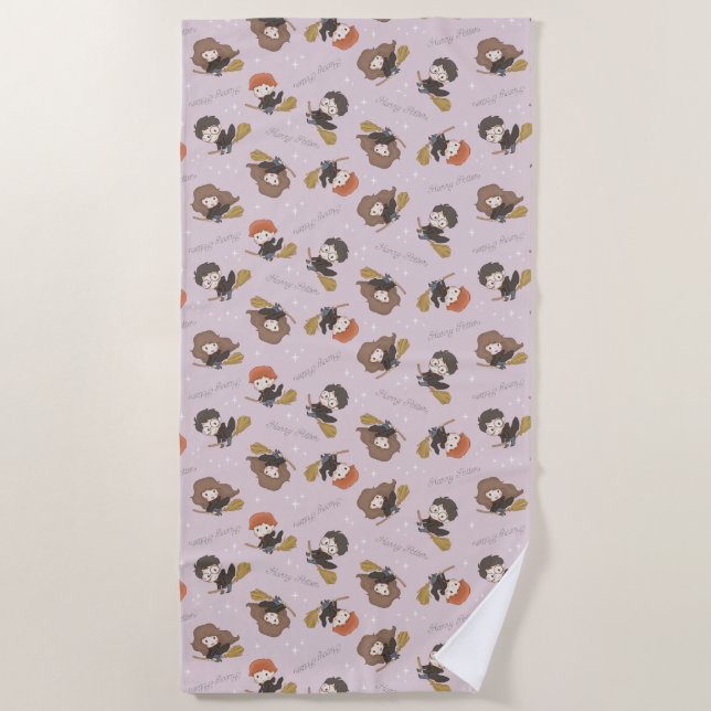 Serviette De Plage HARRY POTTER™, Hermione & Ron Flying Motif (Devant)