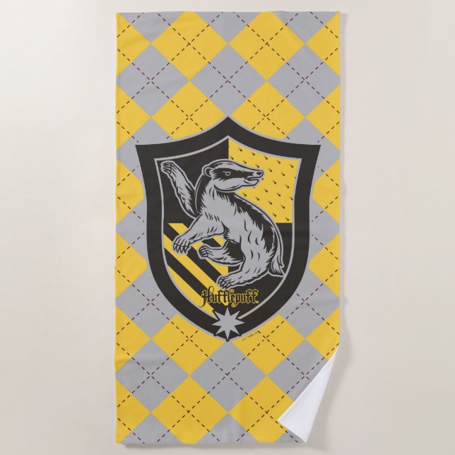 Serviette De Plage Harry Potter | Hufflepuff House Pride Crest (Devant)