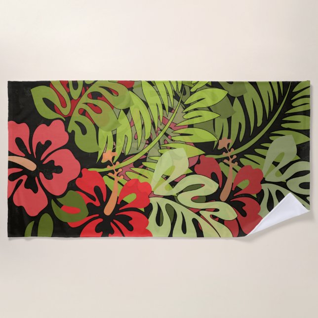 Serviette De Plage Hawaii Aloha Flower Art Print (Devant)