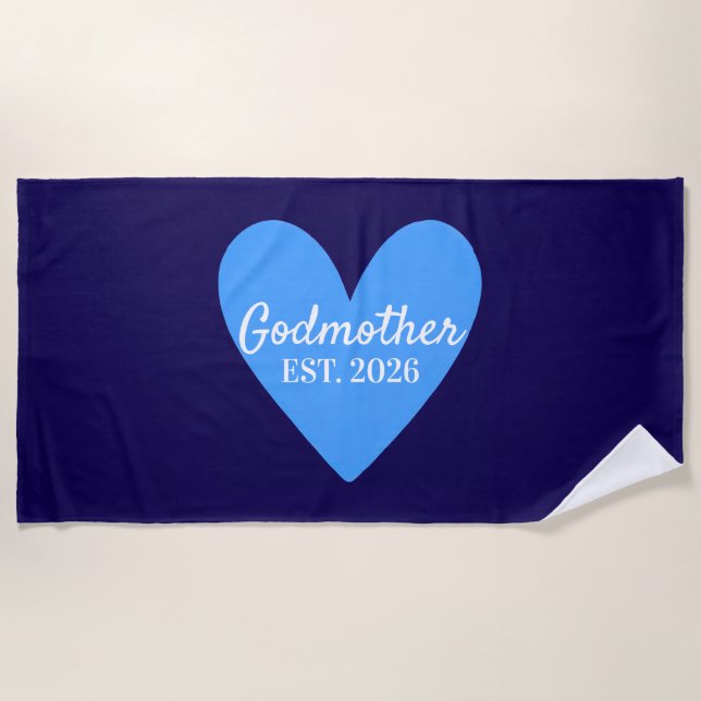 Serviette De Plage Heart Godmother, Custom Godmother Gift, Godmother  (Devant)