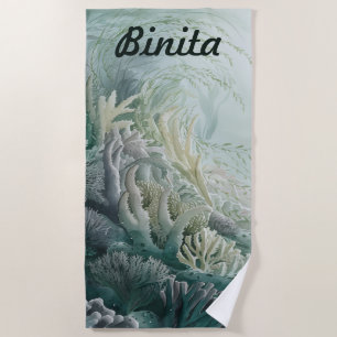 Serviette De Plage Herbe de mer modifiable