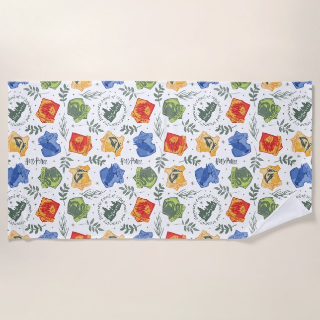 Serviette De Plage Hérbologie magique HOGWARTS™ Maisons Motif (Devant)