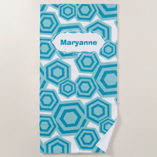 Serviette de plage Hexagons personnalisable