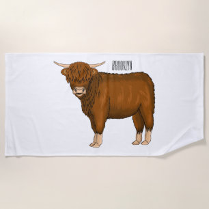Serviette De Plage Highland cow
