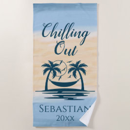 Serviette De Plage Hilling Out Palm Trees Hammock Beach
