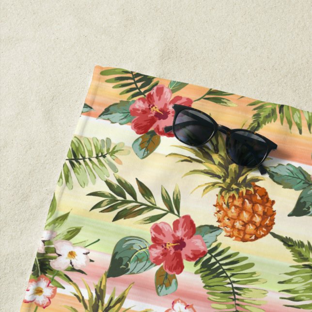 Serviette De Plage Hip Aiguille Tropicale Fruit Flore (En situation)