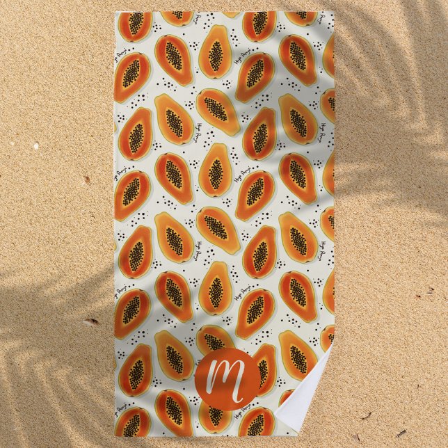 Serviette De Plage Hiya Papaya Motif (Hiya Papaya Beach Towel)