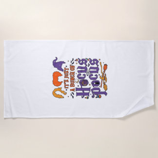 Serviette De Plage Hocus Pocus Halloween Sorcières Chaudron Balai Cha