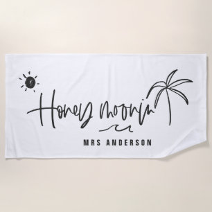 Serviette De Plage Honeymooning palm trewedding gift