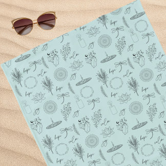Serviette De Plage Hope, Joy, Healing, Serenity Symbols
