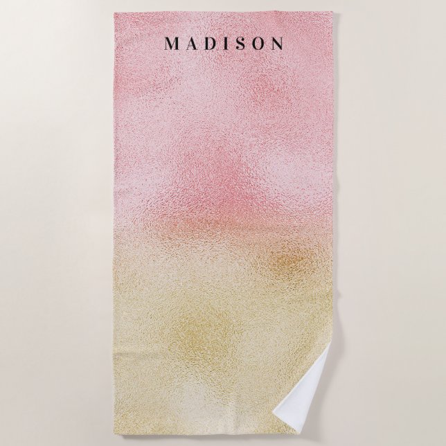Serviette De Plage Huile rose et or Ombre (Devant)