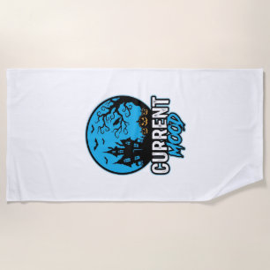 Serviette De Plage Humeur actuelle Halloween Gravure Vintage Vecteur_