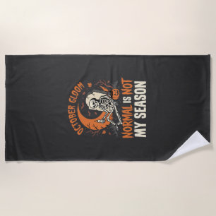 Serviette De Plage Humeur de squelette d'humour noir d'Halloween