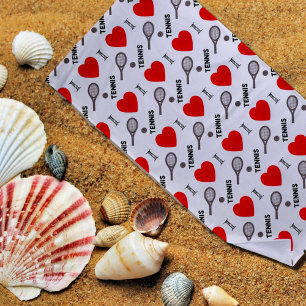 Serviette De Plage I coeur tennis -motif