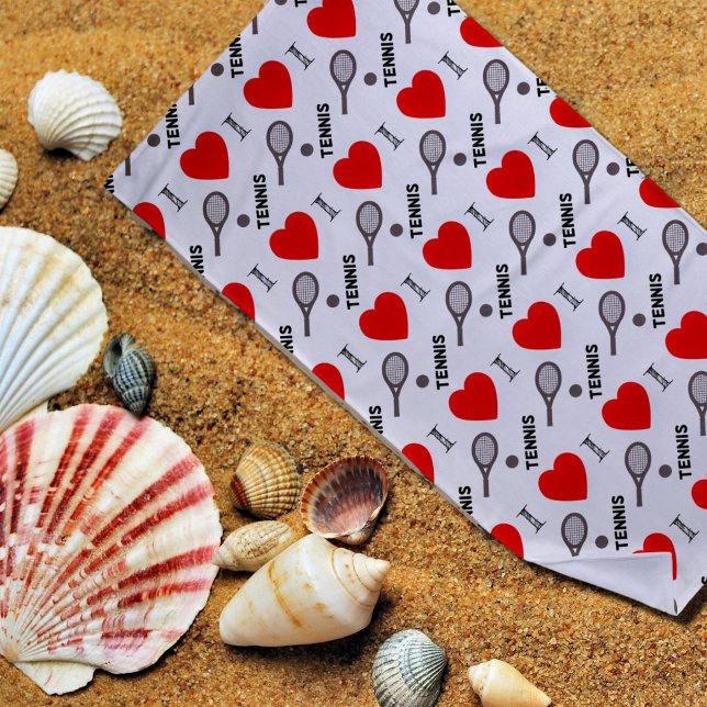 Serviette De Plage I coeur tennis -motif (Créateur téléchargé)