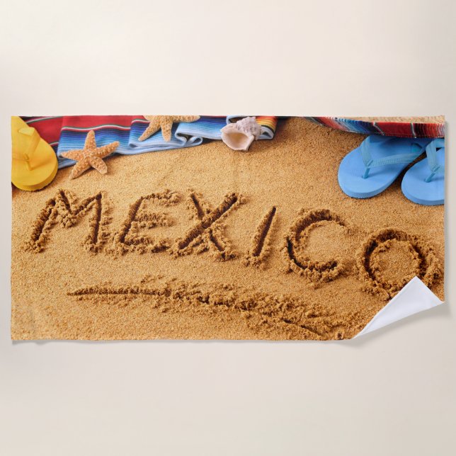 Serviette De Plage I Love Mexico Summer Custom Beach Towel (Devant)