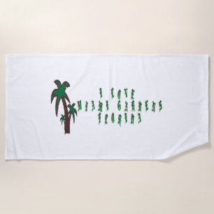 Serviette De Plage I Love Miami Gardens Florida