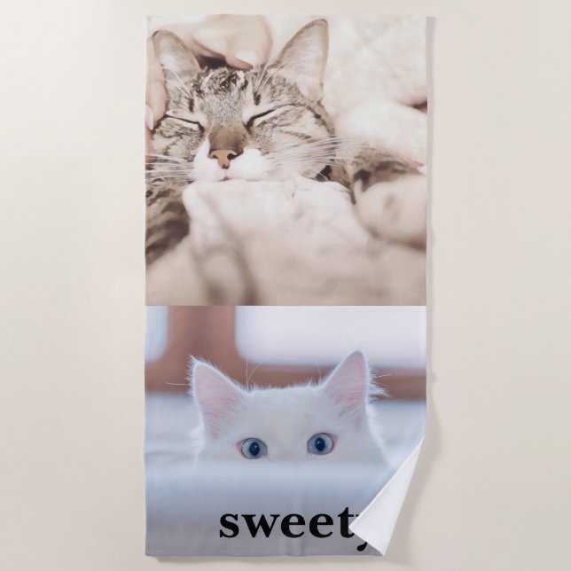 Serviette De Plage I love my sweet little cat photo (Devant)