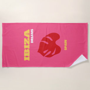 Serviette De Plage Ibiza, Art Voyage, Preppy, Art Preppy, Rose