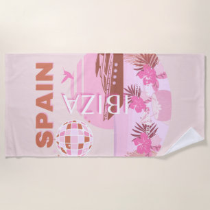 Serviette De Plage Ibiza, Espagne, Art Voyage, Art Preppy, Pastel