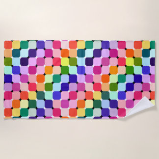 Serviette De Plage Illusion Optique Arc-en-ciel Coussin brillant