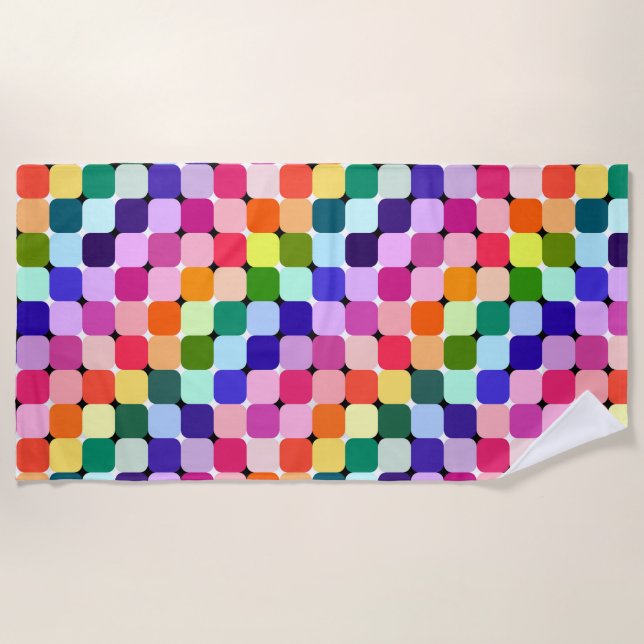Serviette De Plage Illusion Optique Arc-en-ciel Coussin brillant (Devant)