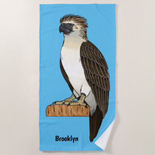 Serviette De Plage illustration de dessin animé d'oiseau aigle philip