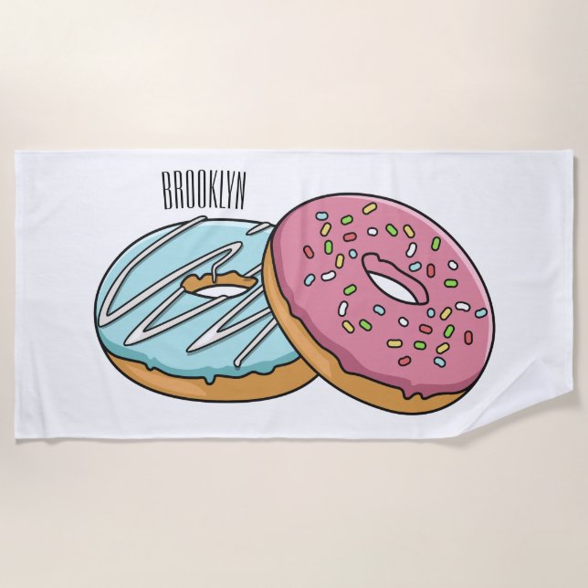 Serviette De Plage Illustration de Donut (Devant)