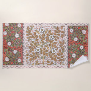 Serviette De Plage Illustration de fleur d'art de rose sauvage vintag