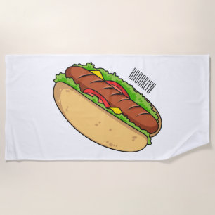 Serviette De Plage Illustration de Hot dog