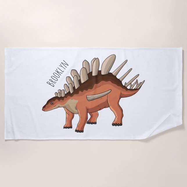 Serviette De Plage Illustration de Kentrosaurus (Devant)