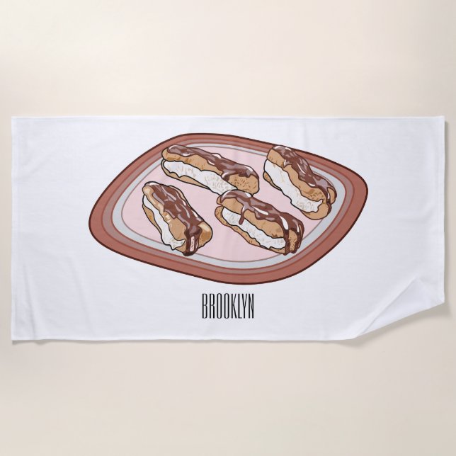 Serviette De Plage Illustration de l'éclair de chocolat (Devant)
