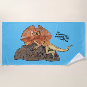 Serviette De Plage Illustration de lézard à col frisé