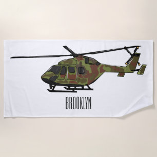 Serviette De Plage Illustration de l'hélicoptère de l'armée