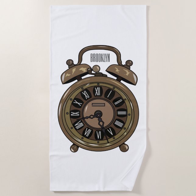 Serviette De Plage Illustration de l'horloge d'alarme (Devant)
