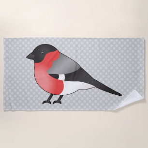 Serviette De Plage Illustration de pinson eurasien en style cartoon m