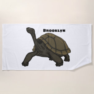 Serviette De Plage Illustration de tortue terrestre des Galapagos